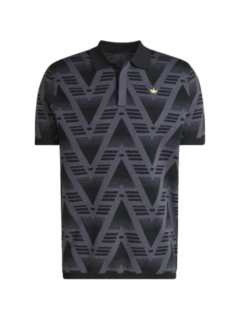 adidas Bruised Banana geometric-pattern polo shirt Black KC9096