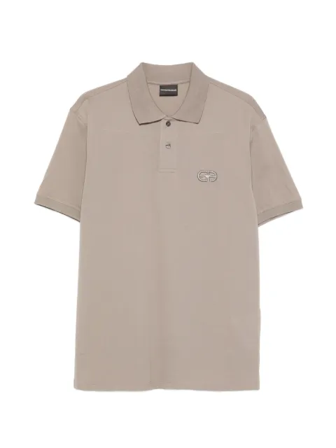 Emporio Armani logo-embroidered polo shirt Grey EM004579AF13742