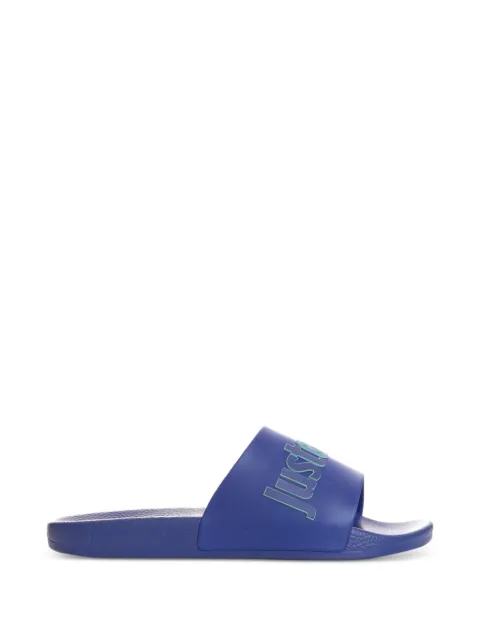 Just Cavalli logo-print slides Blue 80QA3SZ1ZSE50
