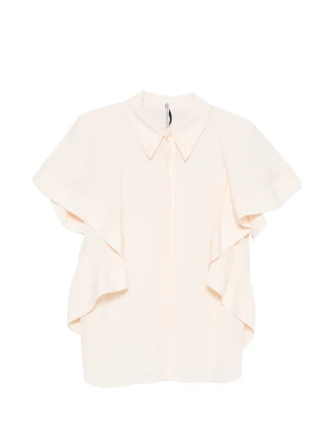 Liviana Conti ruffled short-sleeve blouse Pink F6ST07