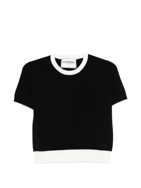 Iceberg ribbed trim top Black A0059505