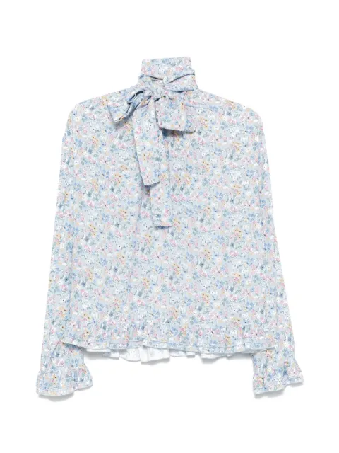 Nº21 bow floral blouse Blue G0535598