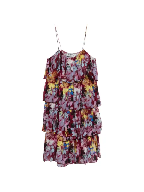 Iceberg ruffled floral-print mini dress Red H1015303