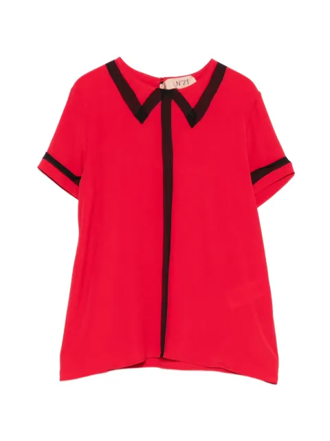 Nº21 striped collar shirt Red G09151