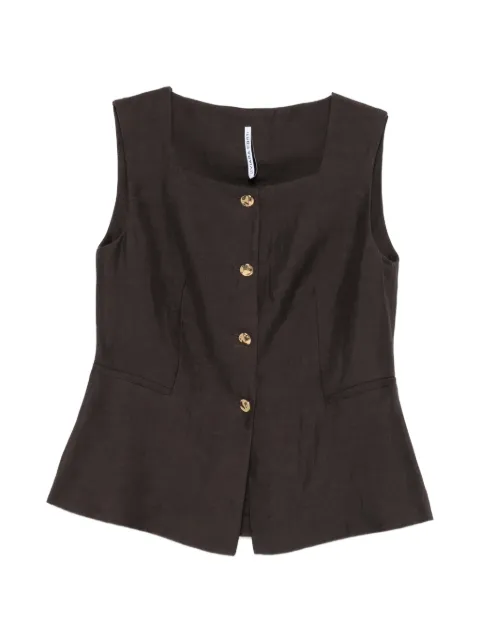 Liviana Conti button front gilet Brown F6SL81