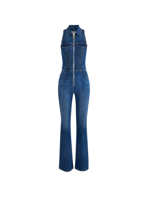 Elisabetta Franchi denim jumpsuit with crossover laces Blue TJ43D61E2