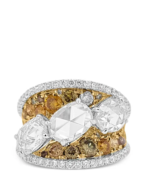 HYT Jewelry multi-cut diamond cocktail ring Silver R1190HR