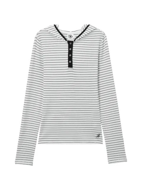 b+ab striped hooded top White 6S617AS