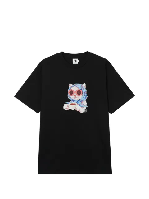b+ab cat-graphic T-shirt Black 6S623AS