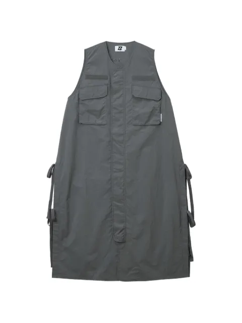 izzue pockets tie-detail midi dress Grey IZXDSW00834X