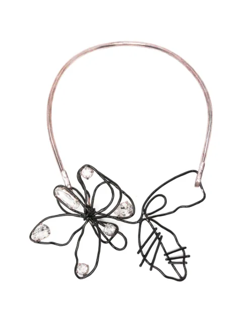 Maison Martin Margiela Pre-Owned 2010s crystal-embellished wire-work necklace Silver MM750ALF