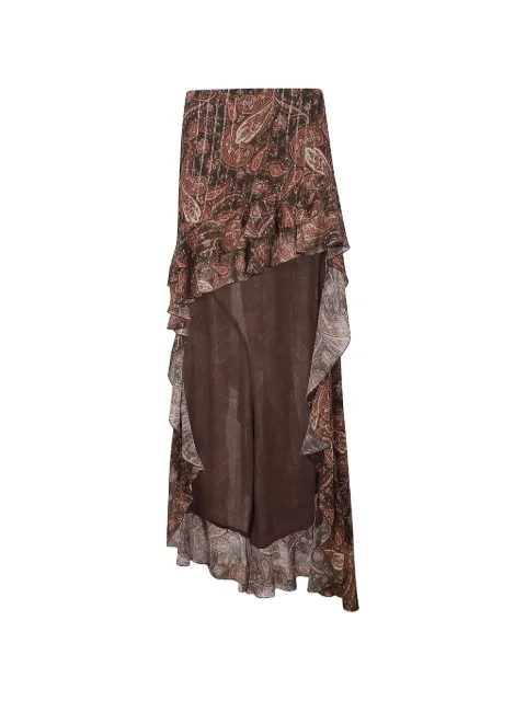 THE ANDAMANE paisley-print ruffled maxi skirt Brown TM190338BTNV143873