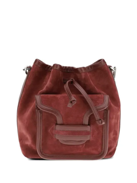 Pierre Hardy maxi Alpha suede flap pocket bucket bag Red ADV04