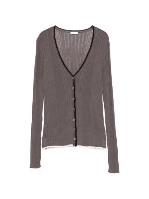 Roberto Collina V-neck ribbed cardigan Grey 261FXA28010