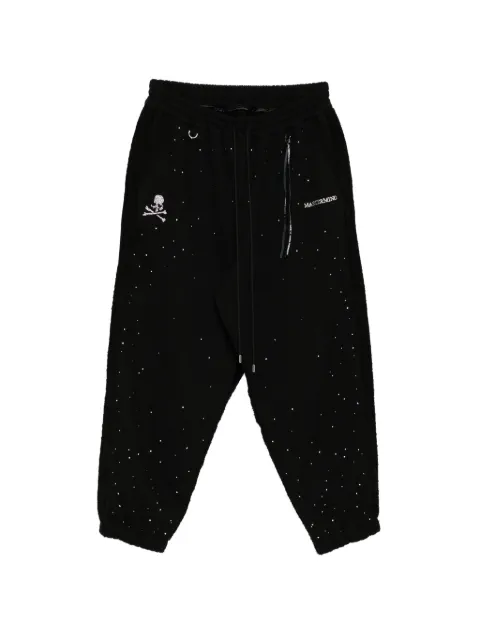 Mastermind World logo crystal-embellished track pants Black MW26SE1PA060014