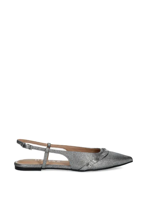 GUESS USA metallic-effect slingback ballet flats Silver FLPDRLLEL05