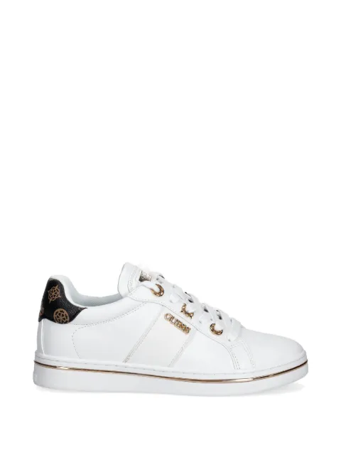 GUESS USA logo-plaque panelled sneakers White FLPSTWELE12WHITE