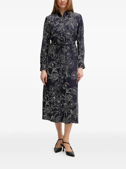 Gant floral-print belted midi dress Blue 4503479