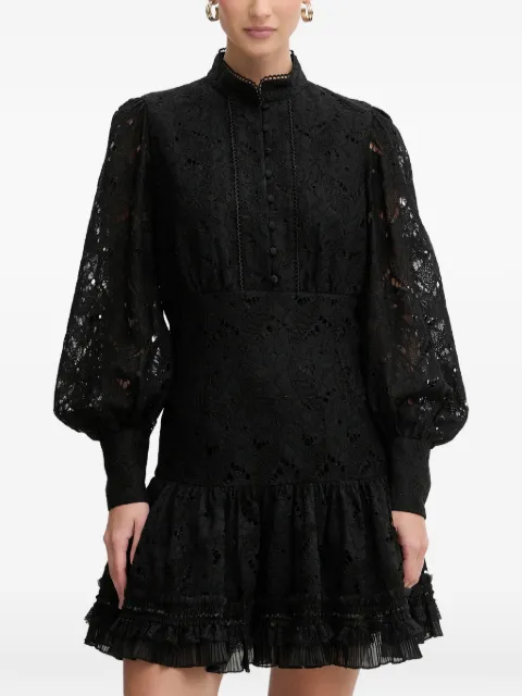 Bardot lace ruffled dress Black 60268DB1