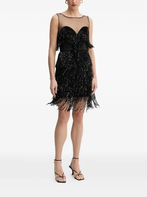 Bardot Jordana beaded fringed dress Black 60271DB