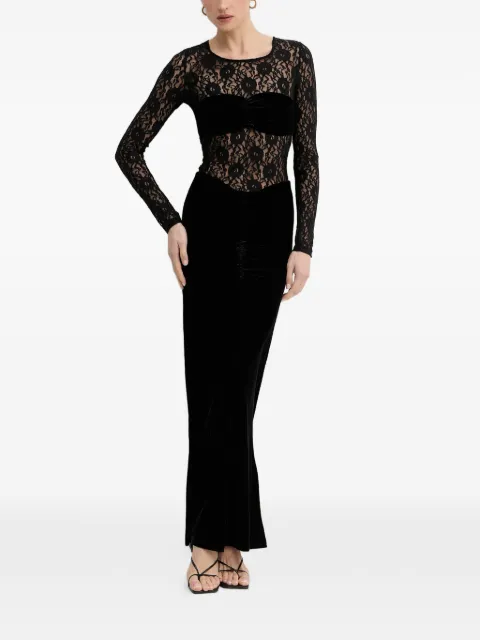 Bardot Helenie velour maxi dress Black 60151DB