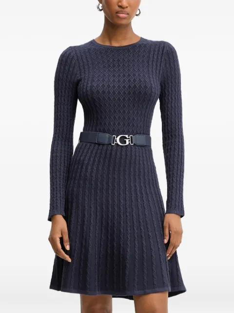 GUESS USA long-sleeved belted mini dress Blue W5BK68Z2YJ2