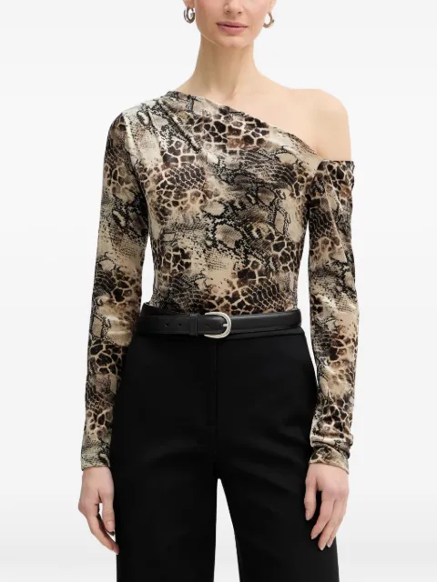 GUESS USA one-shoulder snakeskin-print body Neutrals W6PP71KJ170