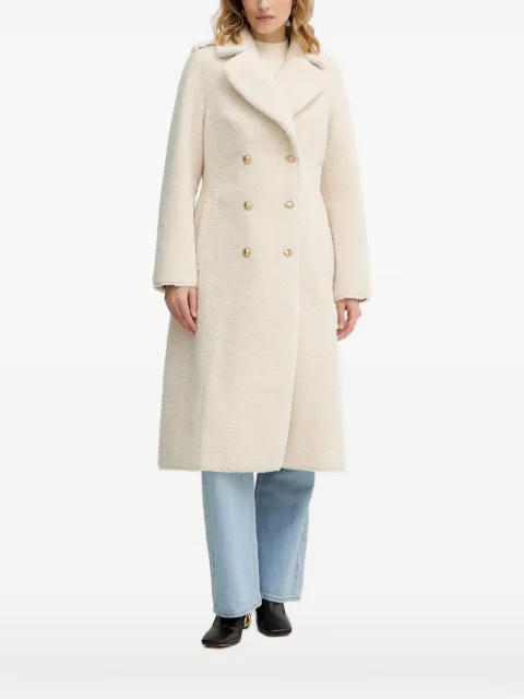 GUESS USA notched-lapel double-breasted coat Neutrals W5BL62W4190