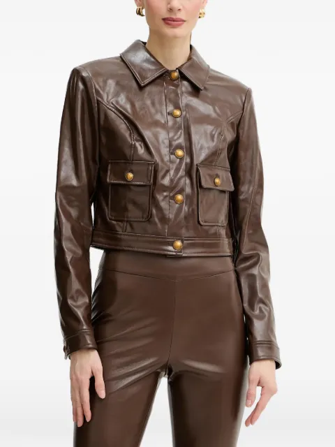 GUESS USA buttoned pocket jacket Brown W6RL21WJ620