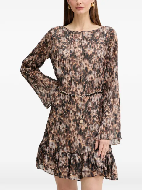 GUESS USA ruffled-hem mini dress Brown W6RK37WJ712