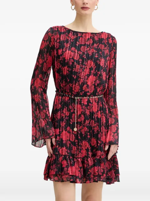 GUESS USA floral-print pleated mini dress Black W6RK37WJ712
