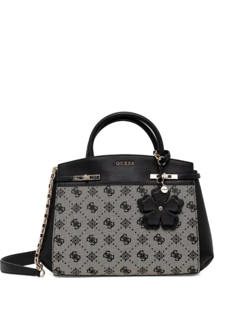 GUESS USA Melinda flower-charm monogram tote bag Black HWJP9902060