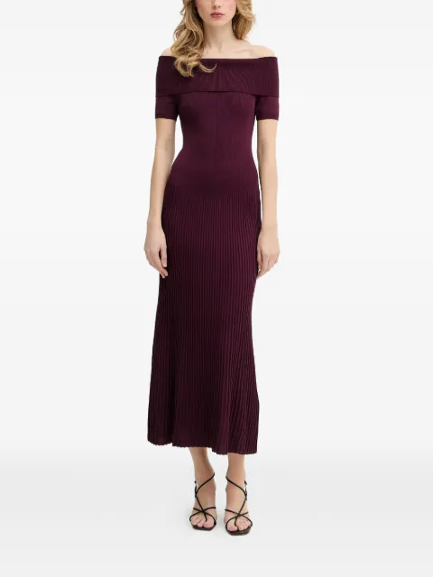 Bardot Harro off-shoulder midi dress Purple 60162DB