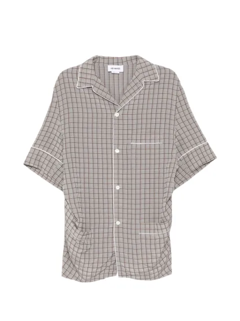 Hed Mayner check contrast trim shirt Grey HMMC60046AHC270GRAYBROWN