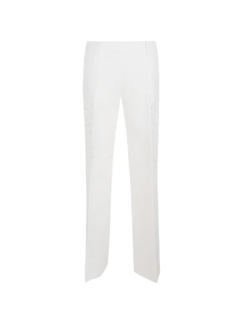 Ermanno Scervino floral-appliqué trousers White D48EP085ES4MF010