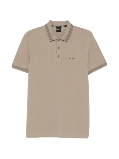 BOSS short-sleeve striped polo shirt Brown 50469055
