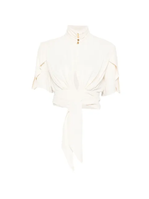 Elisabetta Franchi blouse in viscose georgette fabric Neutrals CA15862E2