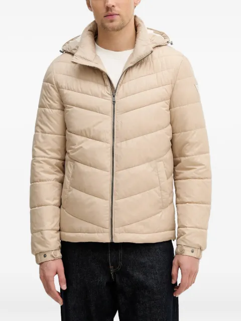 GUESS USA hooded quilted jacket Neutrals M5RL45WCQA2