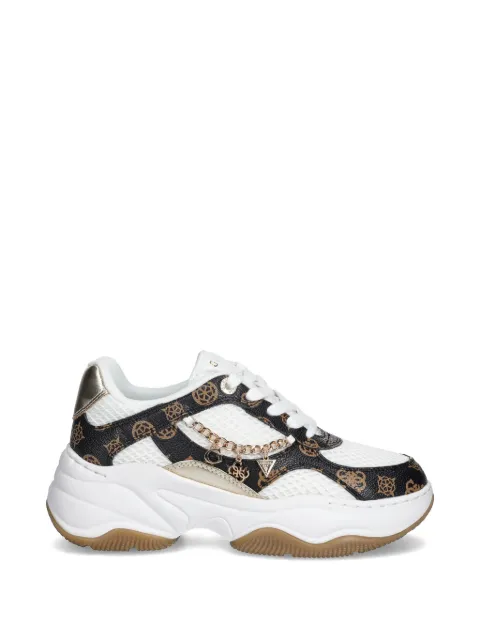 GUESS USA Harpaa chain-logo sneakers White FLPHARFAL12WHIBR