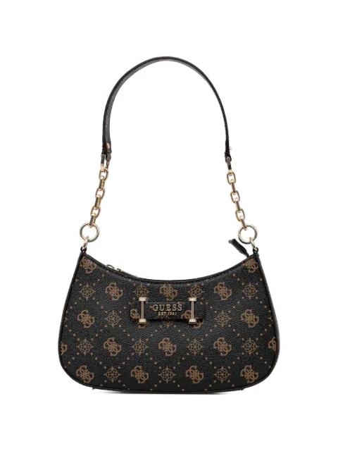 GUESS USA Carrie monogram chain shoulder bag Brown HWGP9898180