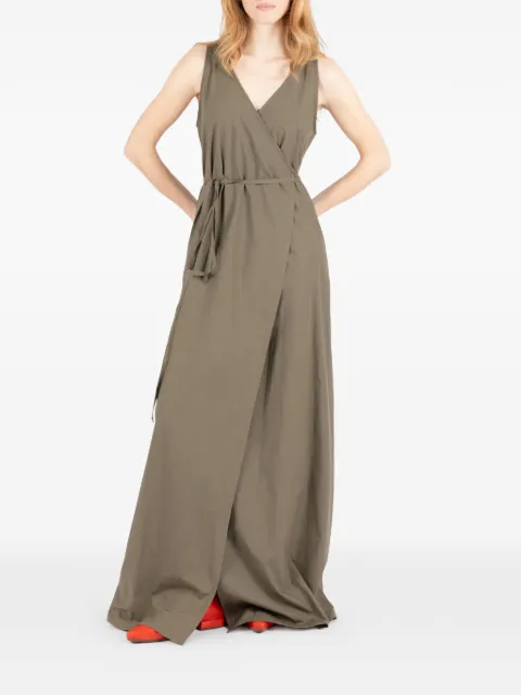 Société Anonyme 99 V-neck tie dress Green 92DSA18W98CN100