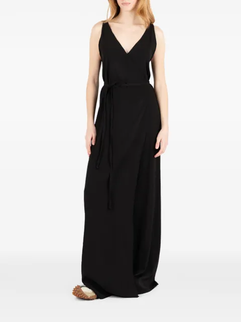 Société Anonyme V-neck tie maxi dress Black 92DSA18W98PY100
