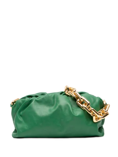 Bottega Veneta Pre-Owned 2012-2025 Lambskin Chain Pouch shoulder bag Green U8P08T0GT58YO8SG