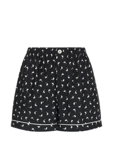 Moschino elastic waistband print shorts Black A032605621555