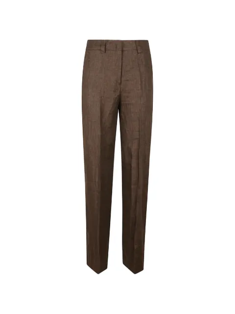 Incotex pressed-crease straight-leg trousers Brown 173874D7058611