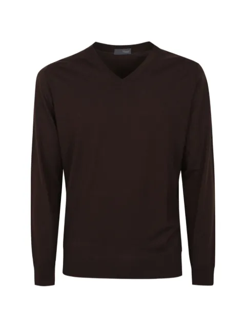 Drumohr v-neck sweater Brown D0D481A582CHOCOLATE