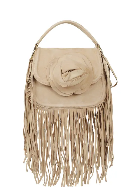 Gedebe Alice fringed floral-appliqué tote bag Neutrals ALCFRSUE