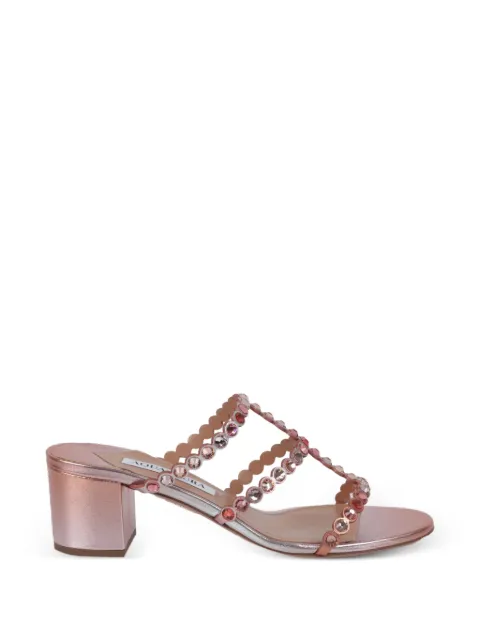 Aquazzura Tequila crystal-embellished scalloped sandals Pink TQLMIDS1DNLFLM