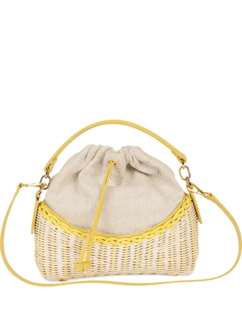 Rodo wicker drawstring tote bag Neutrals B088200823522