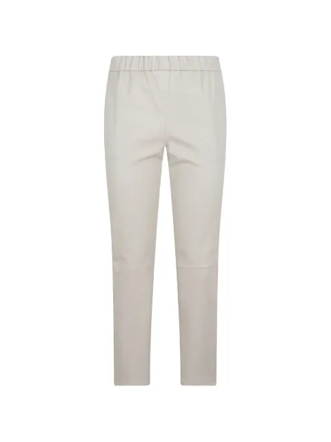 Enes elasticated-waistband leather trousers Neutrals RELAX5CMPLONGECLAY